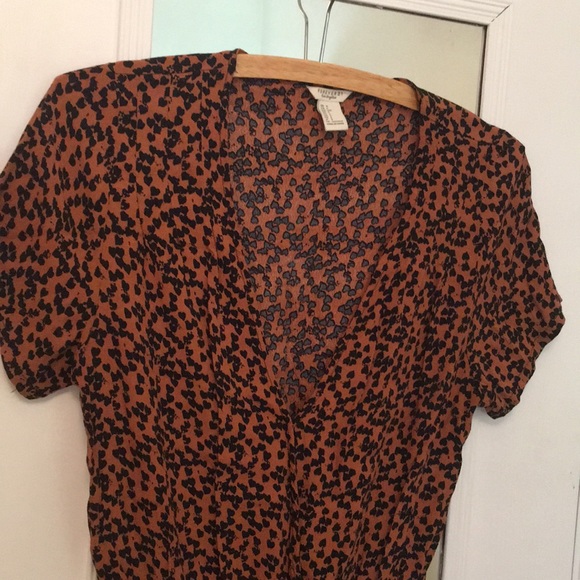 Orange/ Black Forever 21 romper - Picture 2 of 3